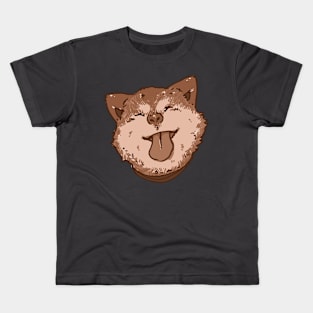 Smiling Happy Dog Shiba Inu - Sepia Kids T-Shirt